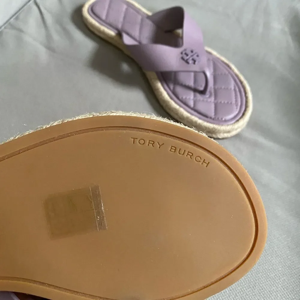Tory Burch Quilted Espadrille Thong Sandals